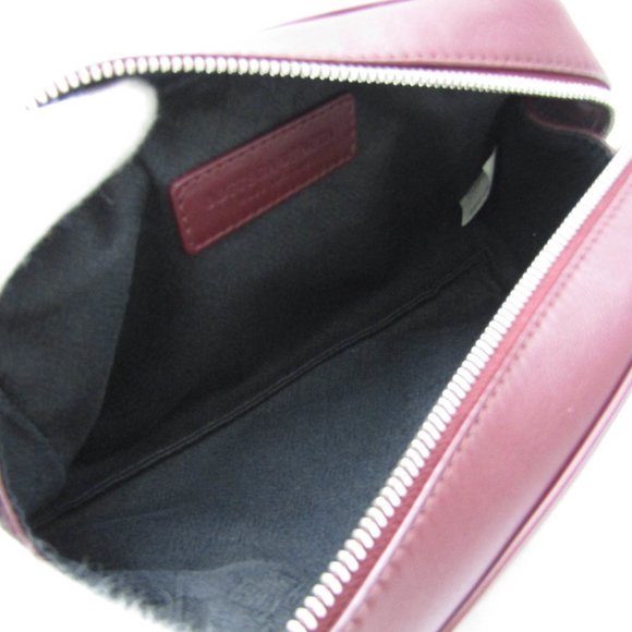 Bottega Veneta Men,Women Leather Clutch Bag Bordeaux - Picture 3 of 11